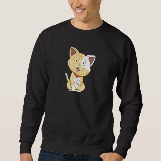 猫モチーフ猫ネコかわいい女性の子ども スウェットシャツ (正面)