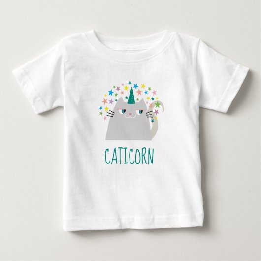 猫ユニコーンかわいい ベビーTシャツ (正面)