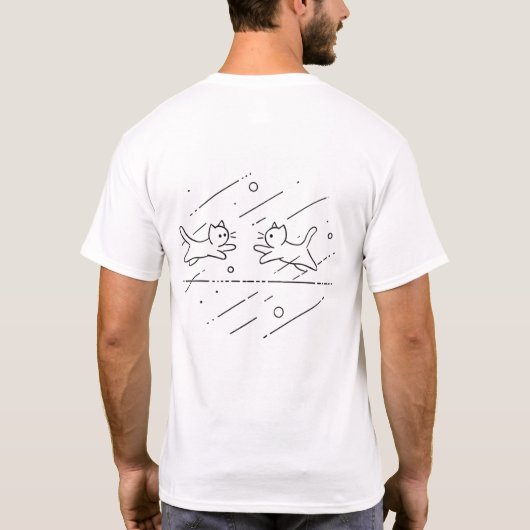 猫ユニセックス子のミニマ遊リスト Tシャツ (裏面)