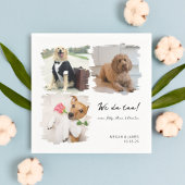 猫ユニーク犬の愛猫の写真3枚結婚 スタンダードカクテルナプキン