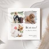 猫ユニーク犬の愛猫の写真3枚結婚 スタンダードカクテルナプキン