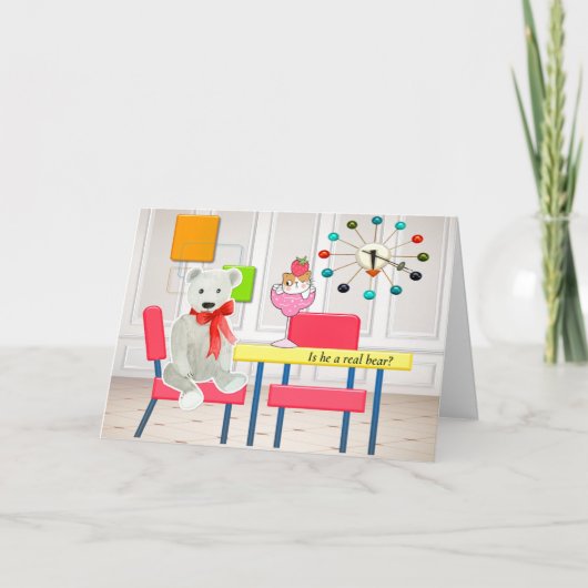 猫ユーモアのあるとクマのシニアカード カード (正面)