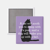 猫ユーモアのあると犬の比較磁石 マグネット (正面/裏面)