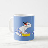 猫ユーモアのある日本のの入浴 コーヒーマグカップ (正面左)