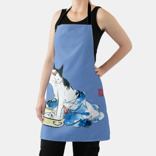 猫ユーモアのある日本の入浴II エプロン (インサイチュ)