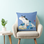 猫ユーモアのある日本の入浴II クッション (椅子)