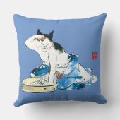 猫ユーモアのある日本の入浴II クッション (裏面)