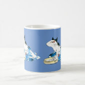 猫ユーモアのある日本の入浴II コーヒーマグカップ (中央)