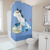猫ユーモアのある日本の入浴II シャワーカーテン (インサイチュ)