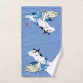 猫ユーモアのある日本の入浴II バスタオルセット (ハンドタオル)