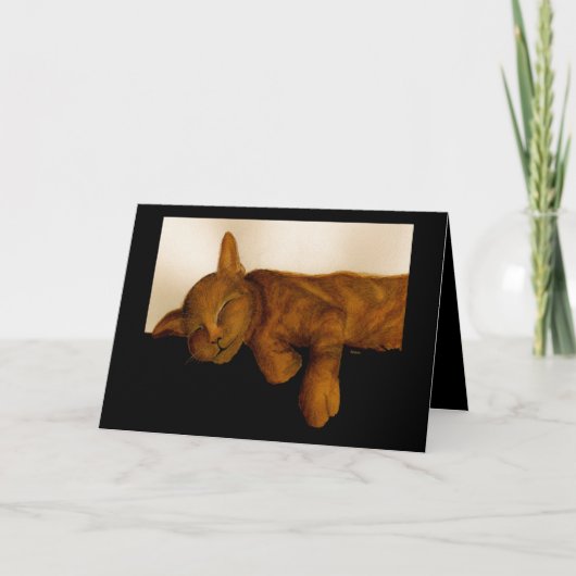 猫ユーモアのある昼寝誕生日カード カード (正面)