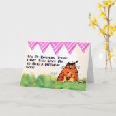 猫ユーモアのある誕生日カード カード (黄色い花)