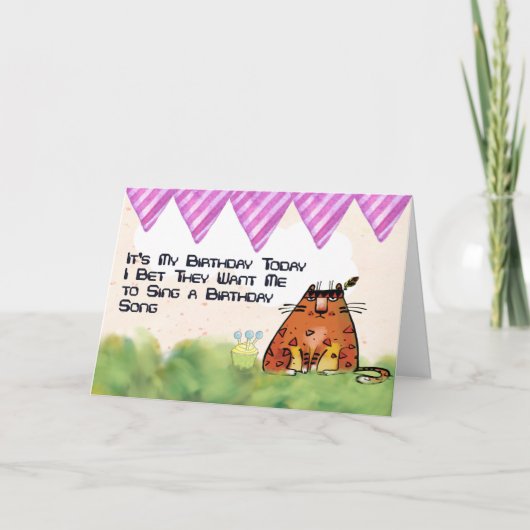 猫ユーモアのある誕生日カード カード (正面)