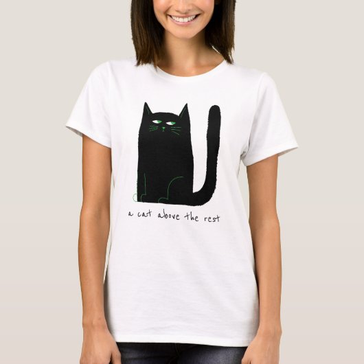 猫ユーモアは猫を残りの引用文の上に Tシャツ (正面)
