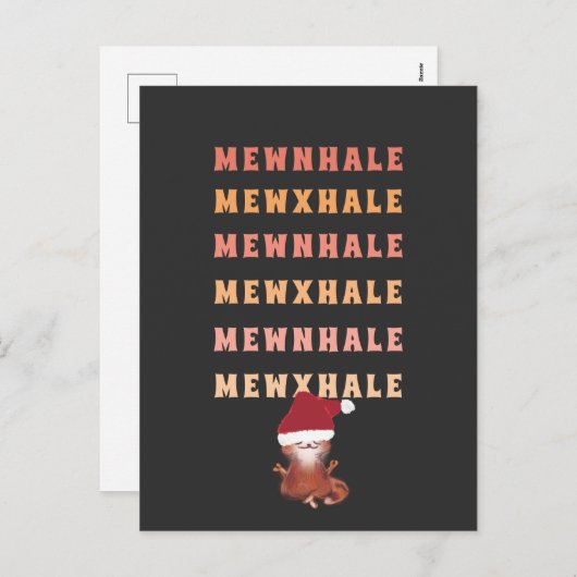 猫ヨガおもしろい瞑想ニューハーレクリスマス シーズンポストカード (正面/裏面)