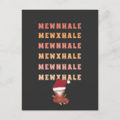 猫ヨガおもしろい瞑想ニューハーレクリスマス シーズンポストカード (正面)