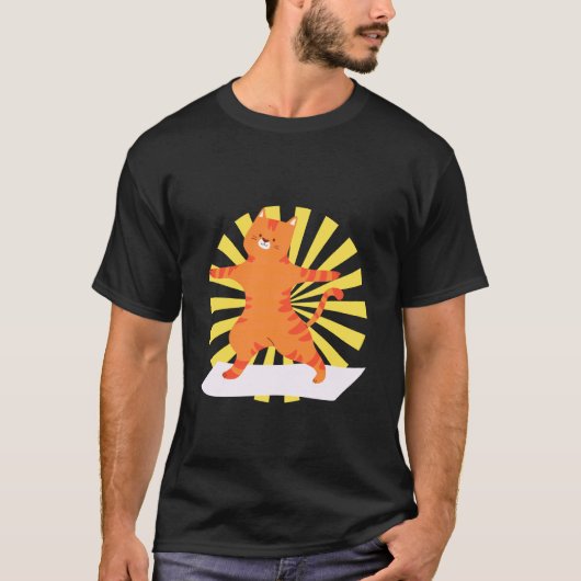 猫ヨガキティ Tシャツ (正面)