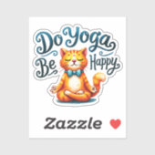 猫ヨガポーズ – ヨガをして幸せになれ シール (シート)