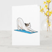 猫ヨガ瞑想フィットネス カード (黄色い花)