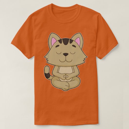 猫ヨガ瞑想 Tシャツ (デザイン正面)