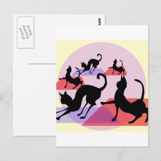 猫ヨガ ポストカード (正面/裏面)