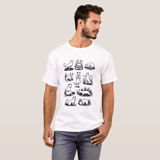 猫ヨガ Tシャツ (正面フル)