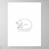 猫ラインアートポスター ポスター (正面)
