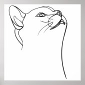 猫ラインアート ポスター (正面)