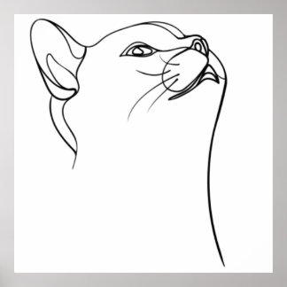 猫ラインアート ポスター