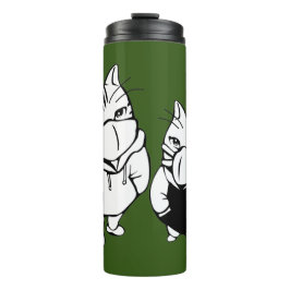 猫ラクールインスケッチ、顔マスクで飲む タンブラー