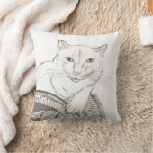 猫ラグドールポートレート枕 – 紫 クッション (ブランケット)
