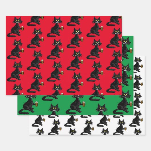 猫ラッおもしろいピング紙キット ラッピングペーパーシート (セット)