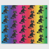 猫ラッおもしろいピング紙 ラッピングペーパー (フラット)