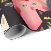 猫ラッカラフルピング紙 ラッピングペーパー (ロールコーナー)