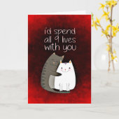 猫ラブグリーティングカードで9人暮らし カード (黄色い花)