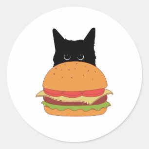 猫ラブチーズバーガー ラウンドシール