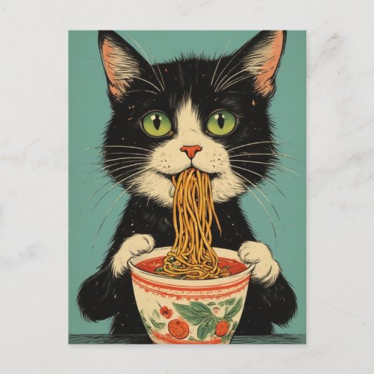 猫ラーメンポストカード ポストカード (正面)