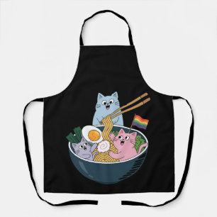 猫ラーメンレインボー LGBTQ ゲイ レズビアン プライド アライ エプロン