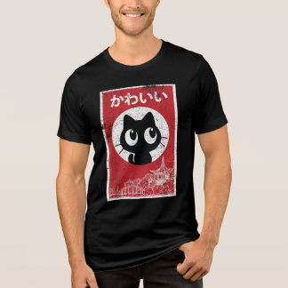 猫ラーメン日本のグラフィックおもしろいかわいいアニメギフト トライブレンドTシャツ