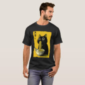 猫ラーメン美学日本浮世絵アートアニメ Tシャツ (正面フル)