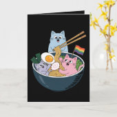 猫ラーメン虹LGBTQゲイレズビアンプライド同盟 カード (黄色い花)