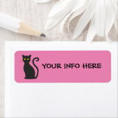 猫リターンパーソナライズされた住所 シール黒猫 ラベル (インサイチュ)