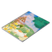 猫リラックスとサニーカントリーサイドノートカバー ノートブック (左側)