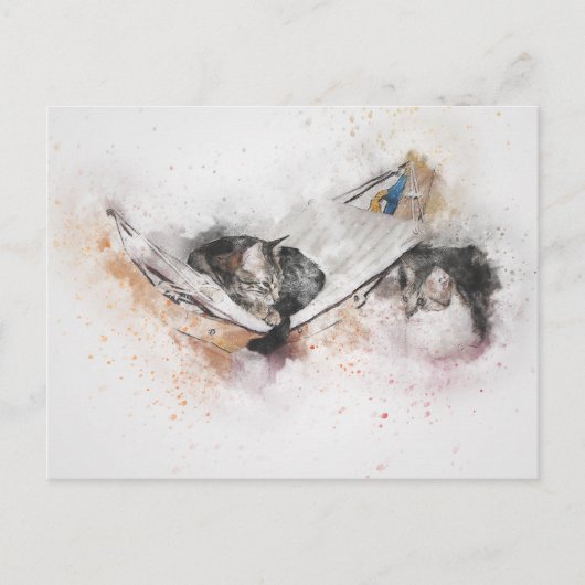 猫リラックス葉書 ポストカード (正面)