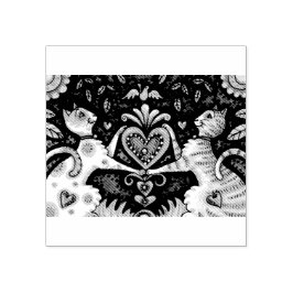 猫ルール猫バレンタインハートスタンプ ラバースタンプ