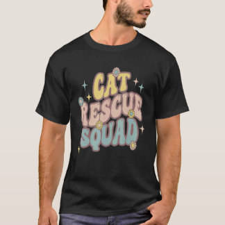 猫レスキュー隊Tシャツ 動物レスキューTシャツ 猫の里親 Tシャツ