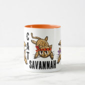 猫レディ熱狂するウルトラかわいいアニメヒョウ子猫 マグカップ (中央)