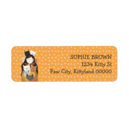 猫レディ熱狂するオンポーパターキュート差出人住所 ラベル