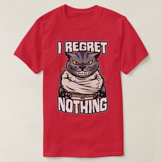 猫レディ熱狂する不機嫌猫のおもしろい値リスト Tシャツ (デザイン正面)