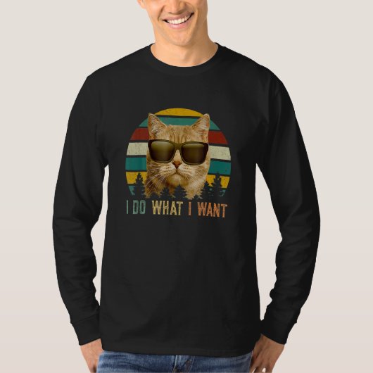 猫レトロ猫は欲しい事をする Tシャツ (正面)